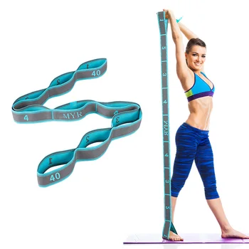 Elastic Yoga Stretch Strap with Loops 1