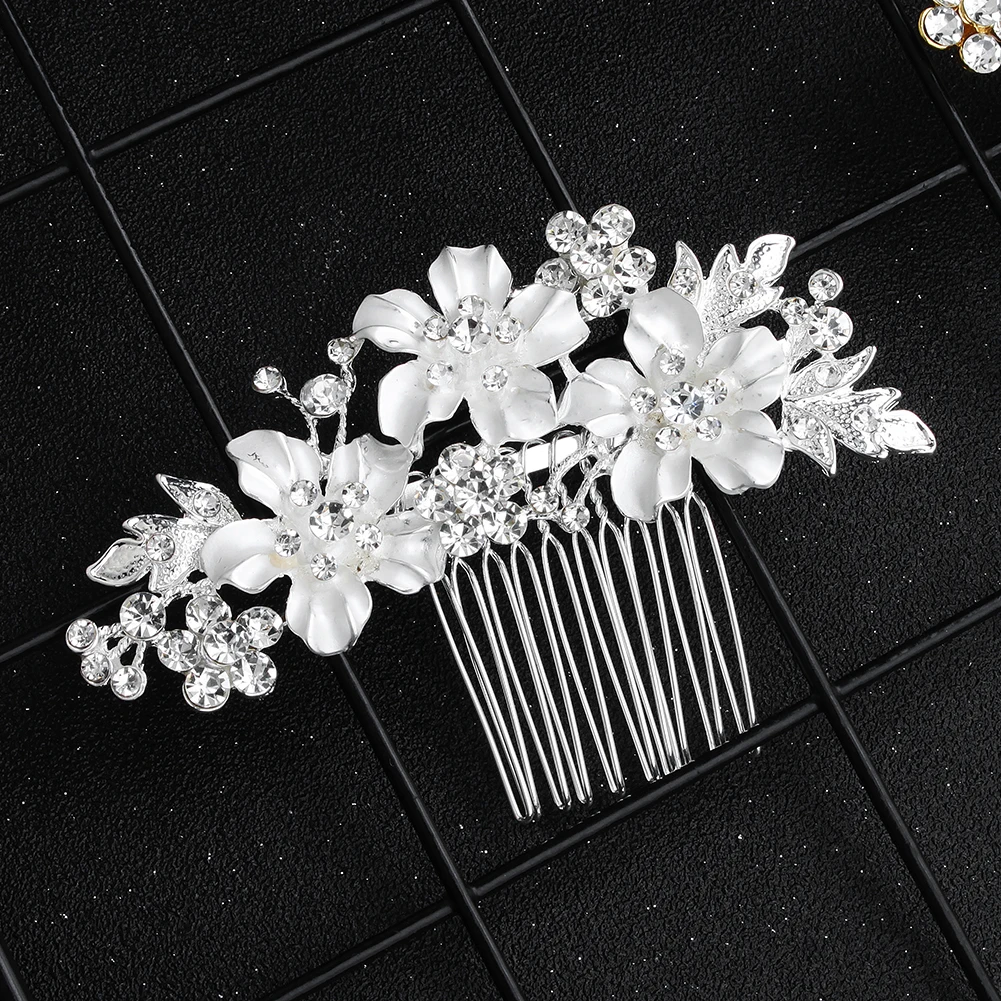 Gold/Silver color metal hair combs Handmade Wedding Hair Combs for Brides Flower shape Hair Clips pins Wedding Accessories