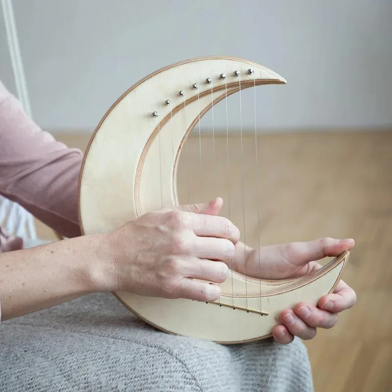New Portable Harp 8/15-string Lyre Beginner 10-string Lyre Small Harp Unique Art Design Chinese Musical Stringed Instruments