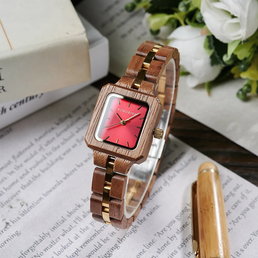 BOBO BIRD Woman Watch Luxury Women's Quartz Watch For Women Wristwatch Ladies Watch Female Wrist Watches Wood Timepieces Custom