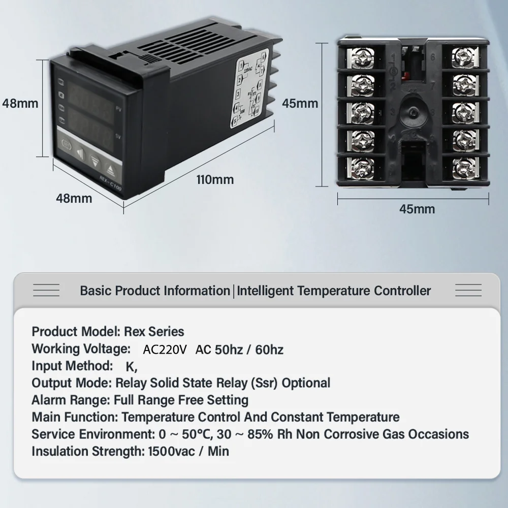 REX-C100 PID Intelligent Temperature Controller Universal REX-C100 Thermostat  SSR Relay output Universal K PT100 J Type Input - AliExpress