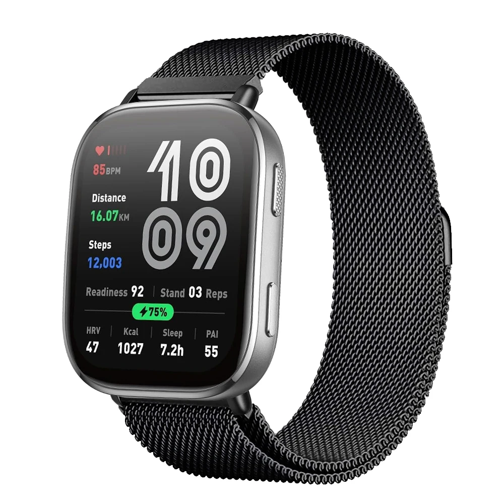 Magnetic Metal Mesh Smartwatch Wristband - 22mm Strap Bracelet