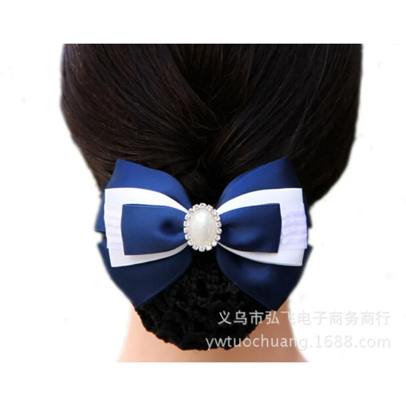 

Professional Headwear Stewardess Nurse Hairpin Hairnet Headwear Net Black Veil Full of Simple Fashion