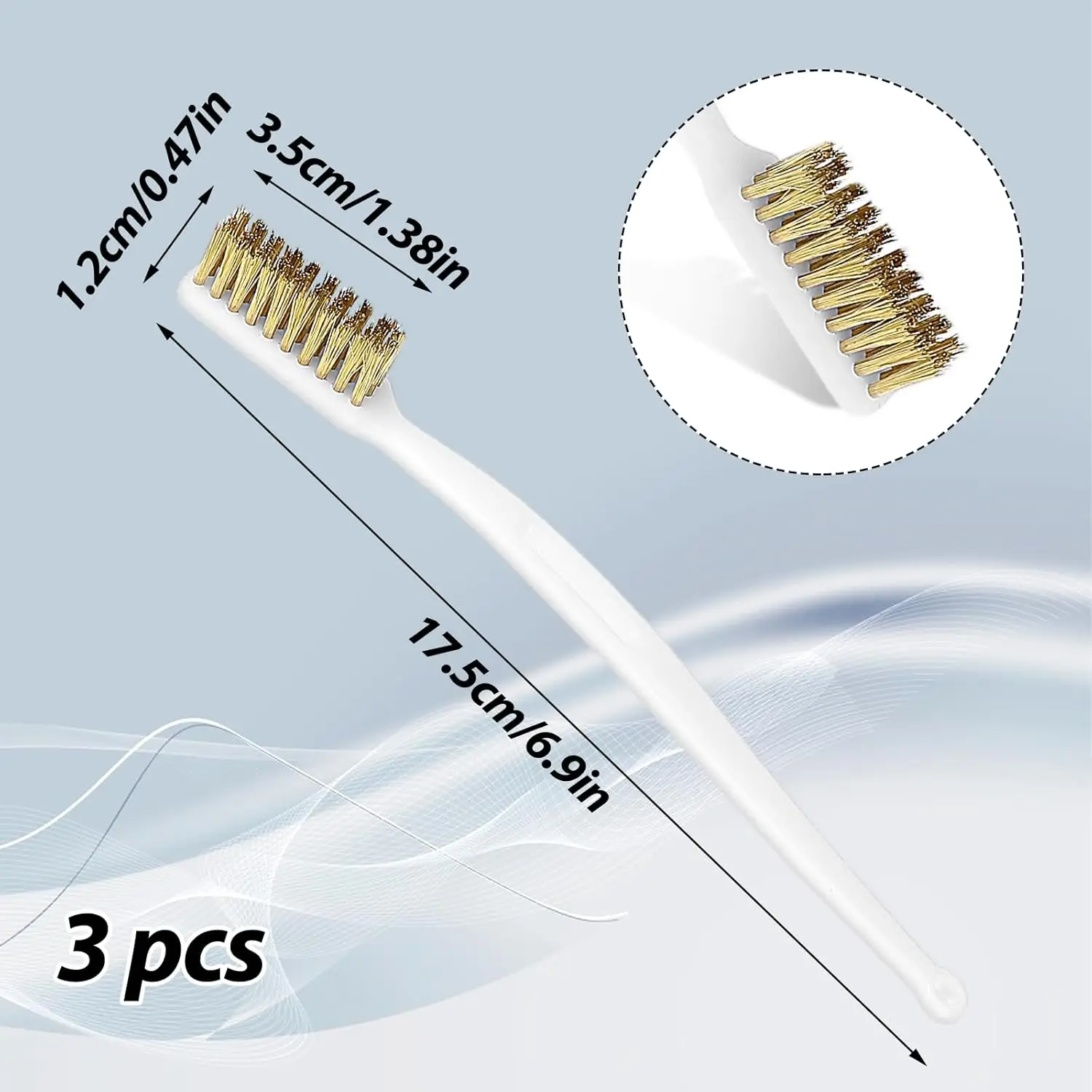 크리에이티 3개입 구리 와이어 브러시 소형 황동 브러시 3D 프린터 노즐 클리너 도구 핫엔드 청소용 와이어 브러시 녹 제거용