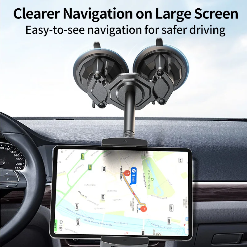 Dual Suction Cup Mount Tablet Holder pc Navegação Vídeo Assistindo Suporte para Ipad 4129 Phones - Imagem 4