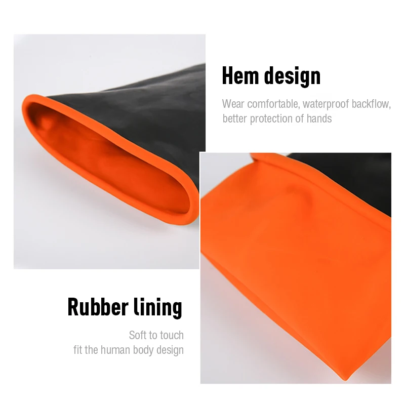 35cm Dishwashing Gloves Latex Fingers Crubbing Rubber Kitchen Tools Washing Scrub Silicone Gloves