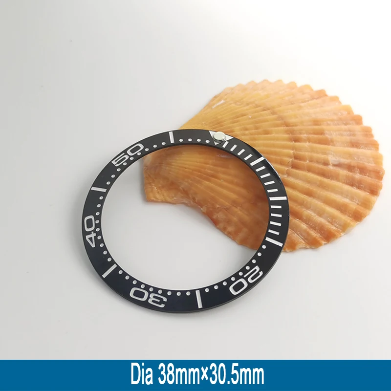 38 mm x 30,5 mm schräger Keramik-Lünetteneinsatz, passend für 40 mm Uhrengehäuse NH35 NH36 Gehäuse SKX007 SUB Seamaster 300 Series Uhreneinsatzring – Detail 12
