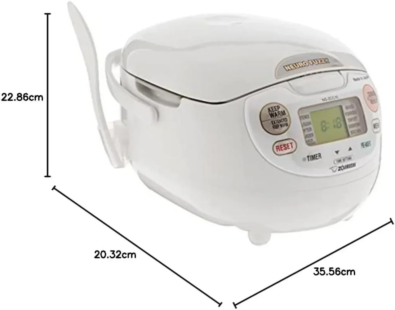 Rice Cooker Electric Cooker Electric Cooking Pot Electric Food Warmer Neuro Fuzzy Rice Cooker and Warmer Automatic Keep-warm Extended Keep-warm and Reheat Cycles Nonstick Inner Pan
