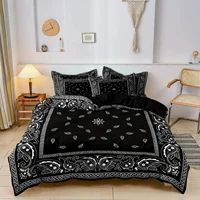 Ensemble de housse de couette Paisley élégant, 3 pièces, motif bandana avec taies d'oreiller pour décoration de chambre à coucher et de dortoir, 1 housse de couette + 2 taies d'oreiller 3