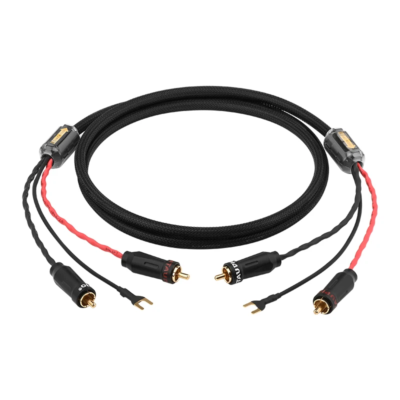 HiFi Audio Premium Phono Tonearm Cable with Grounding and Dual Magnetic Ring