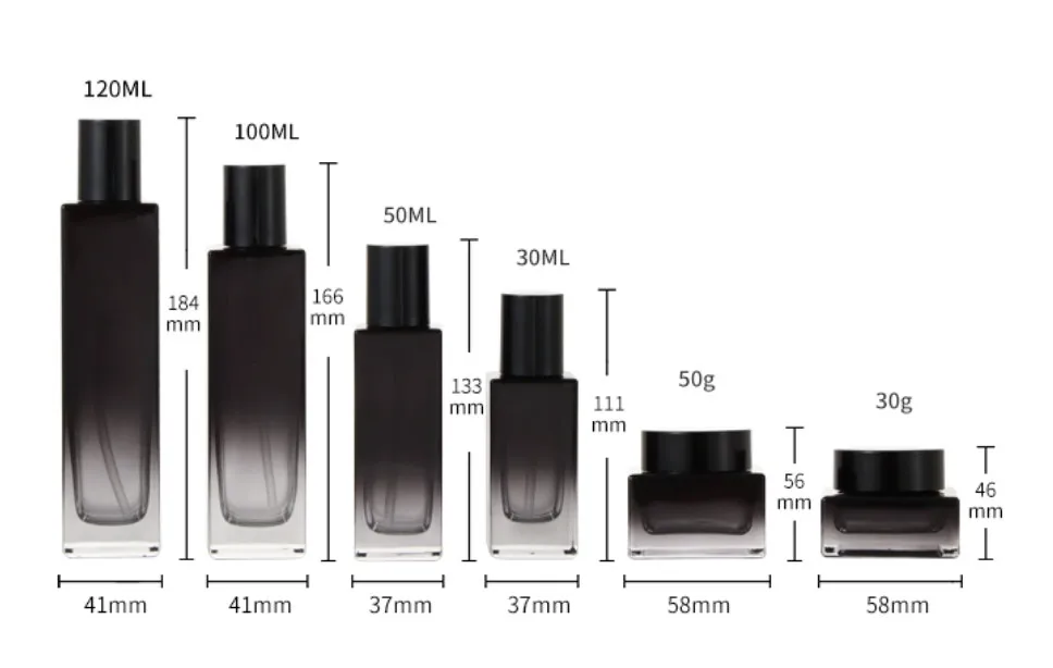 7PCS Cosmetic Container Set – 30/50G Cream Jars, 20–120ML Lotion Pump and Serum Bottles... - SKU PBGS1603 - UGI Packaging