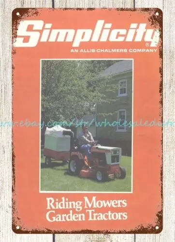 Allis-señal de estaño de metal, 1985 siimplicity_riding_mowers_garden_tractors, Chalmers