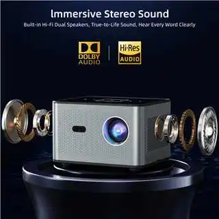 Xnano X3Pro 스마트 프로젝터 기본 720P 안드로이드 11 190ANS 4K 디코드 이중 와이파이 BT5.0 휴대용 홈 시네마