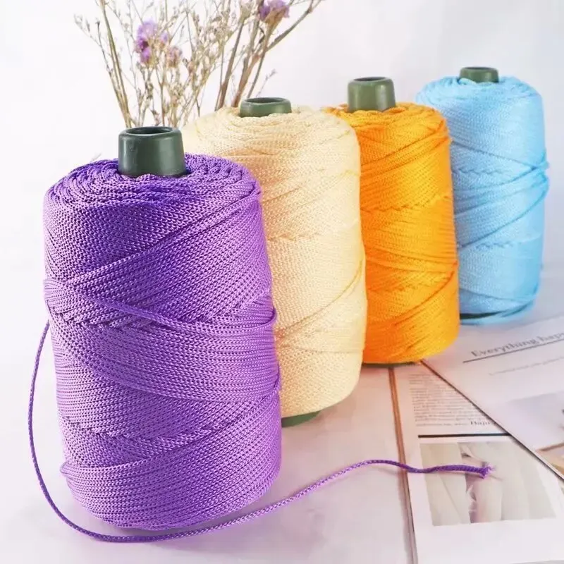 Hollow Yarn Light Viscose Ice Rope Hat Yarn Hand Woven Yarn Diy Hook Cushion Hollow Bright Silk Medium Thick