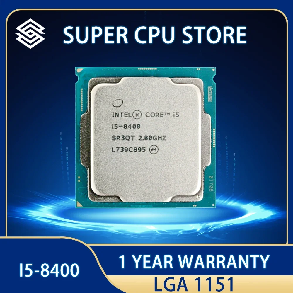 

Intel Core i5-8400 i5 8400 CPU Processor 9M 65W 2.8 GHz Six-Core Six-Thread LGA 1151