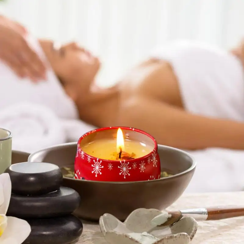 Christmas Soy Candles Gift Set Set Of 4 Natural Scented Candles For Home Aromatherapy Candles For Home Scented Natural Soy Wax - Image 2