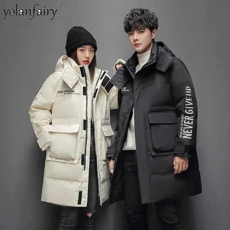 

2024 Winter Mens Coat Down Men and Women Clothing Male Trend Thick Warm Hooded Jackets for Couples Abrigos FCY