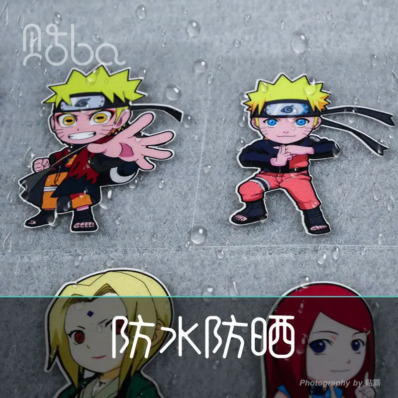 Bandai homem e mulher dos desenhos animados anime naruto sasuke sakura  hinata protetor solar impermeável reflexivo carro elétrico adesivos -  AliExpress