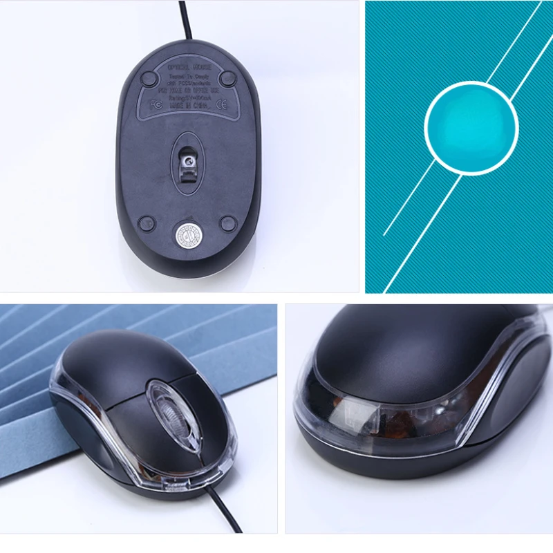 Luminescent Wired Mouse 1000dpi Computer USB Gaming Mice For PC Notebook Laptops Non Slip Wired Office Mouse