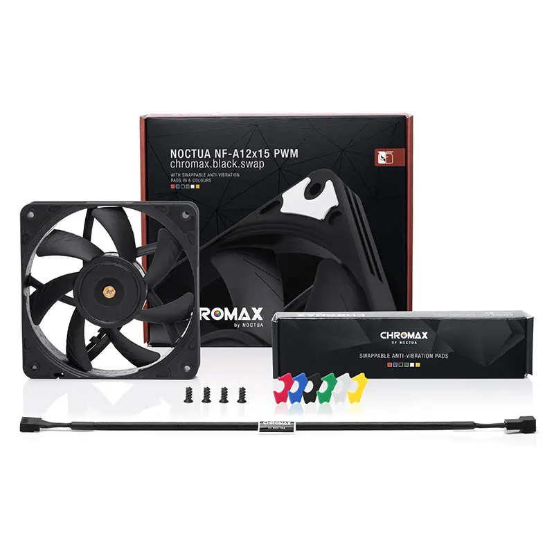 Noctua Nf-a12x15 Pwm Chromax.black.swap 120 mm Ultra-fino Caixa do Computador Ventilador de Refrigeração Silêncio Controle de Temperatura Cpu Ventilador do Radiador - Imagem 3
