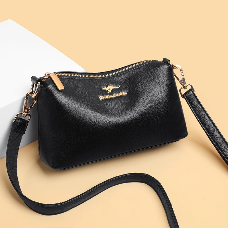 

Luxury Handbags Women PU Leather Bags Designer Crossbody Bags for Women 2022 Shoulder Bag Female Purses 2 Straps Black Handbag