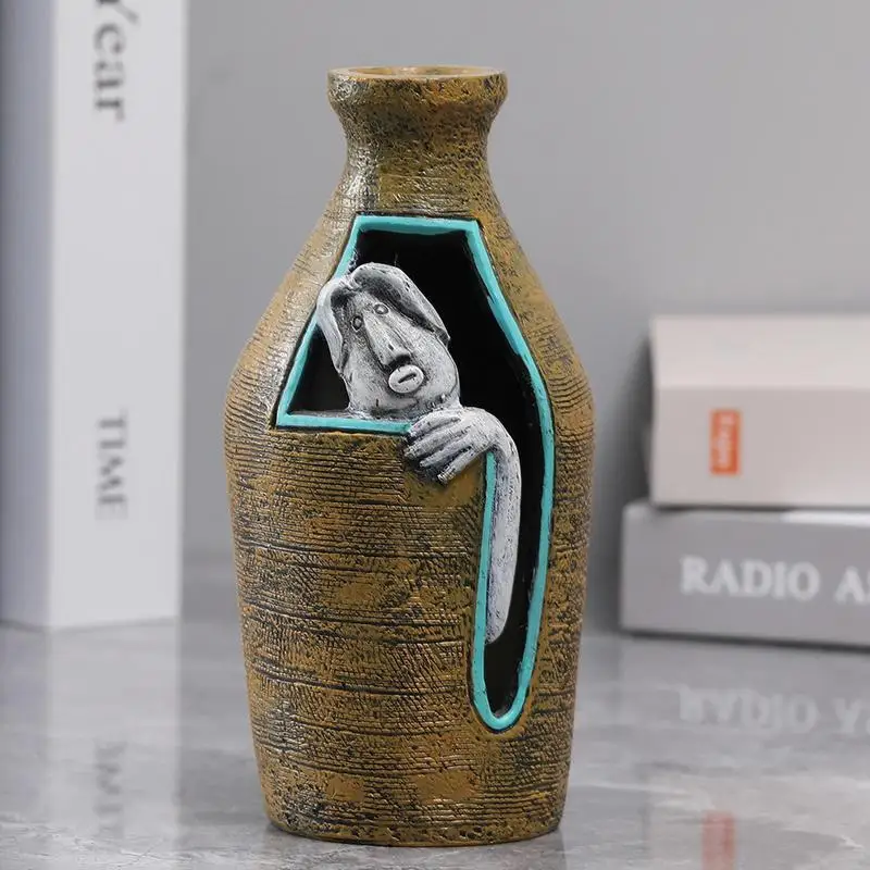 

Funny Flower Resin Vases Creative Floral Arranger Crafts Ornaments Multifunctional Unique Flower Centerpiece Desktop Accessories