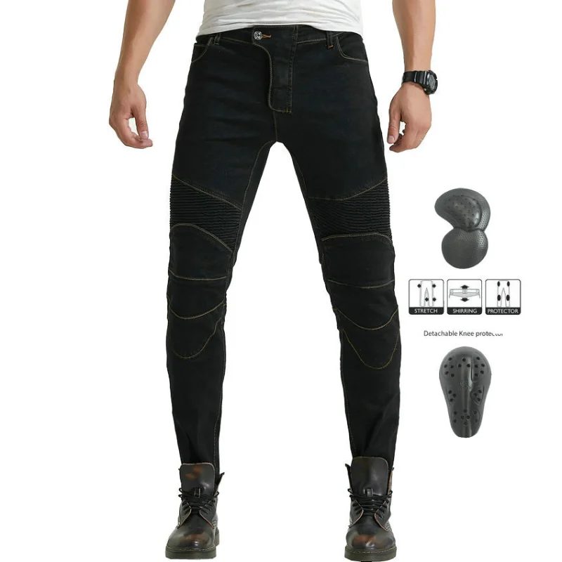 포시즌스 남성용 오토바이 청바지 CE 보호 안전 스트레이트 레이싱 라이딩 팬츠