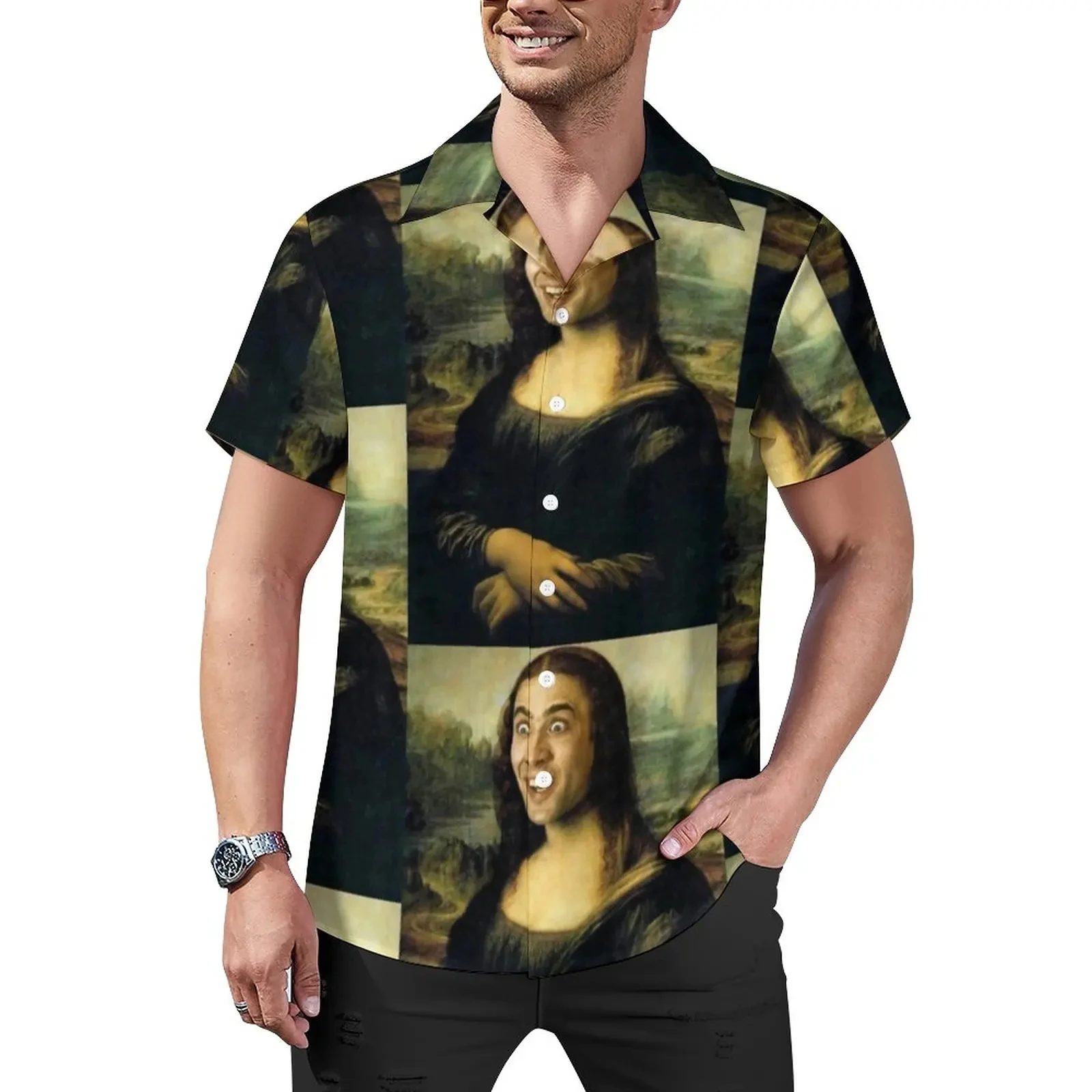 Nicolas Cage 3D Printed Lapel Men Shirt Man/Women Casual Fashion Long Sleeves Shirts Button Streetwear Oversized Unisex Clothing 3