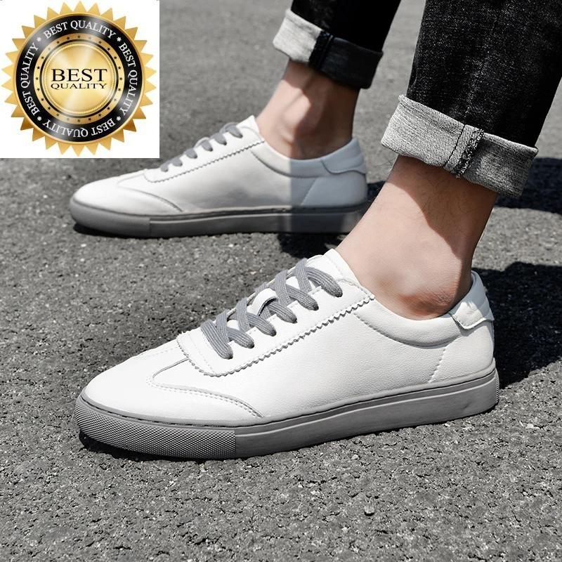 

Кроссовки мужские из натуральной кожи, модная повседневная обувь для школы, прогулочные Нескользящие, дизайнерские