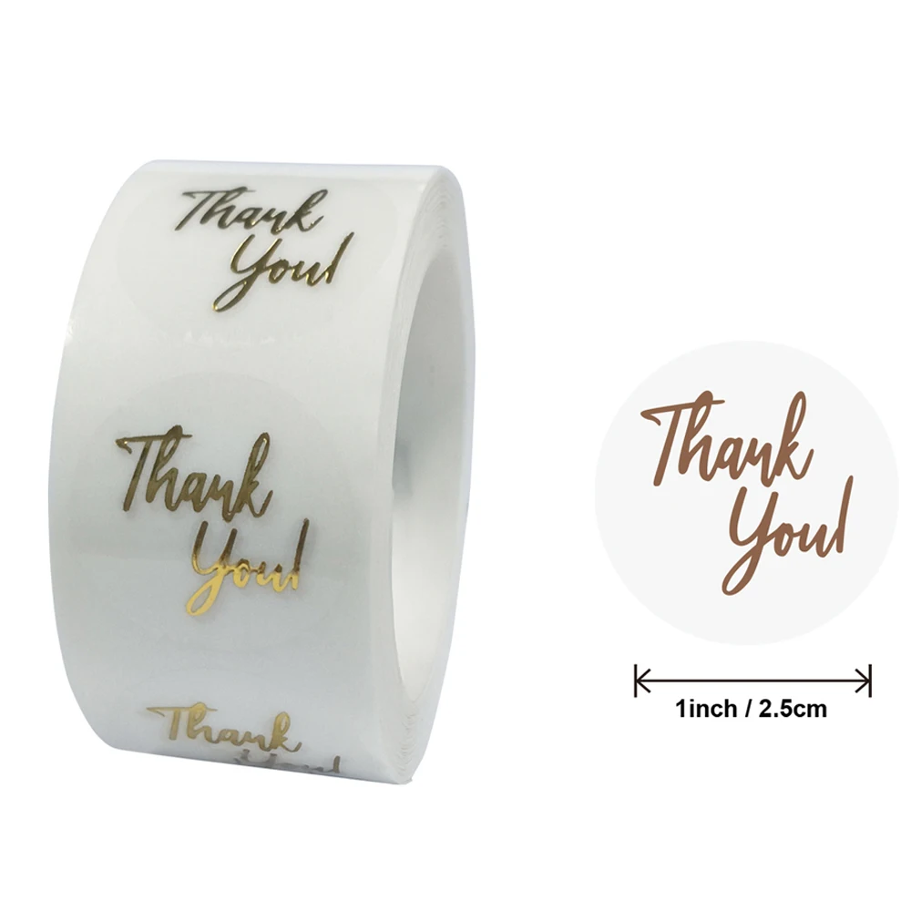 50-500pcs Labels 1inch Clear Gold Foil Thank You Stickers For Wedding Pretty Gift Cards Envelope Sealing Label Stickers thank you stickers decorative labels stickers self adhesive stickers adhesive stickers paper stickers