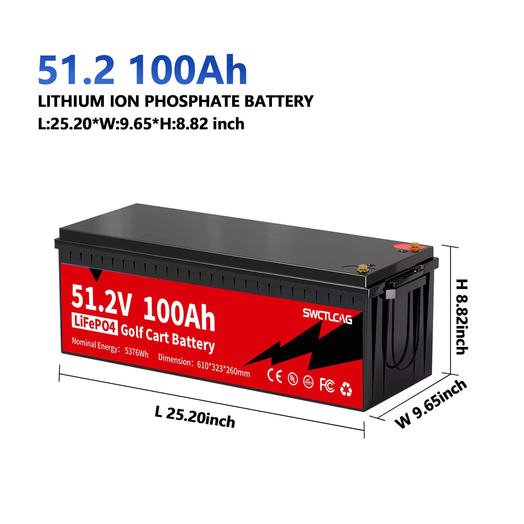 LiTime 48V 100Ah LiFePO4 Lithium Battery 200A BMS Born For 5Kw Golf Cart Marine Energy Storage Capability