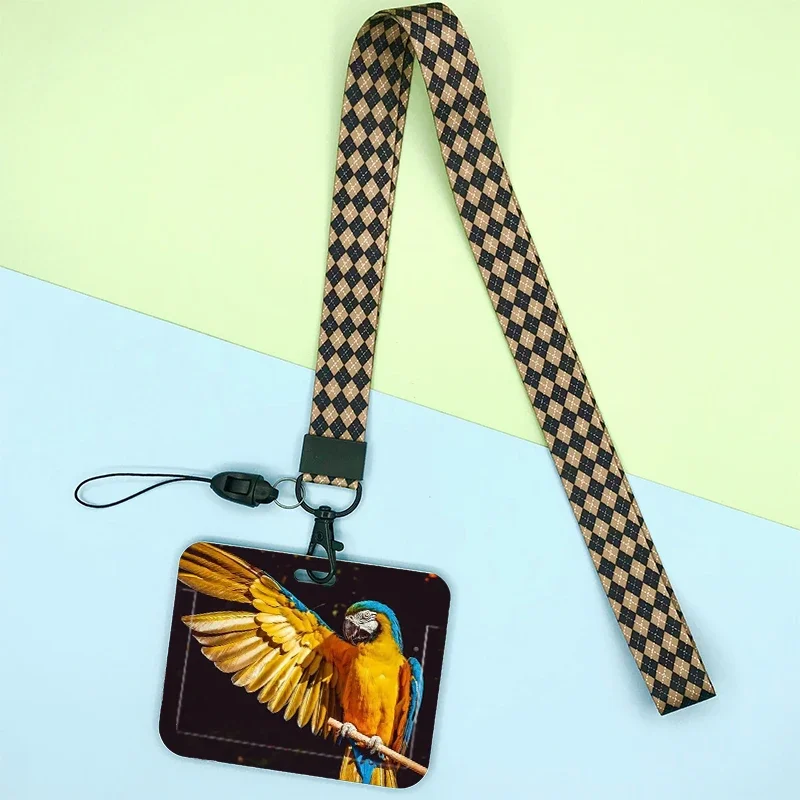 Versatile Animal Print Lanyard with ID Badge Holder & Charm