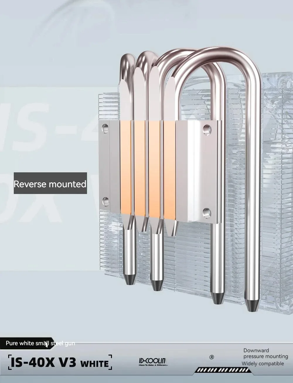 ID-COOLING ID IS-40X Low Profile CPU Cooler 4 Heat Pipes Downward Pressure Air C