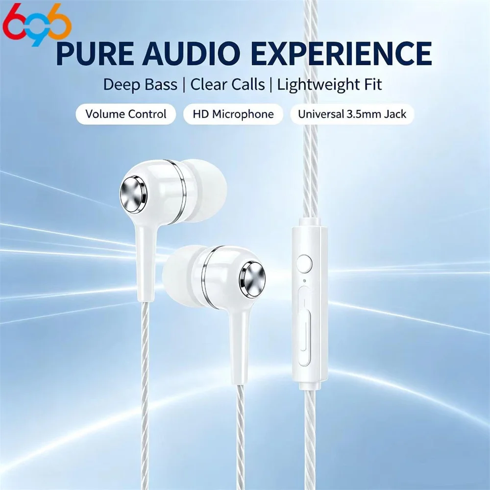 Versatile Wired In-Ear Earphones with Microphone & Enhanced Bass