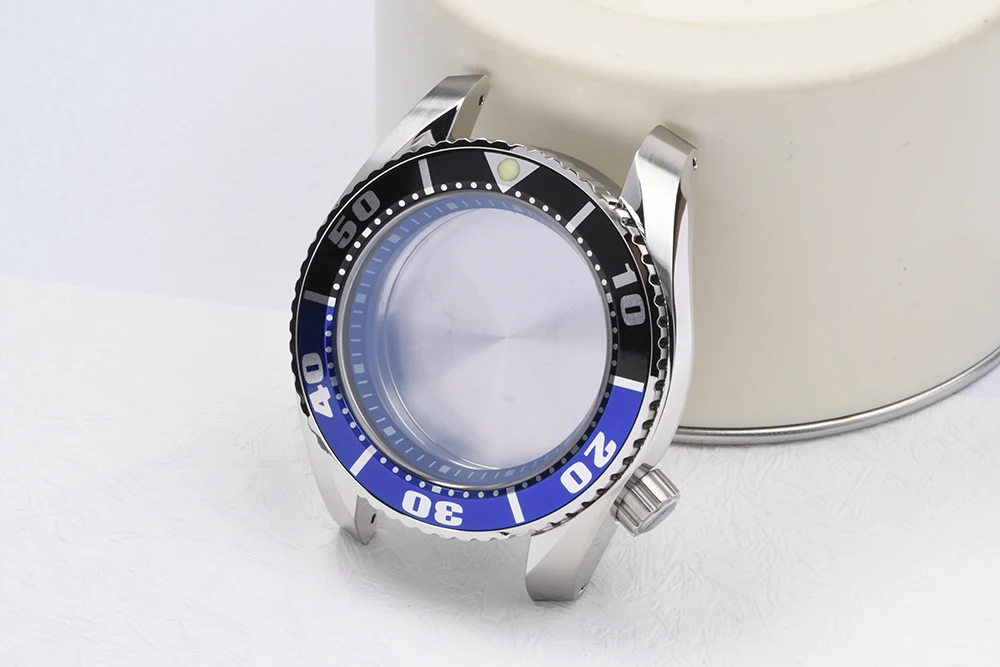 SBDC001 Uhrengehäuse C3 Lume Edelstahl Saphirglas Taucheruhrengehäuse passend für Seiko für NH35/NH36 Automatikwerk Uhr Mod – Detail 2