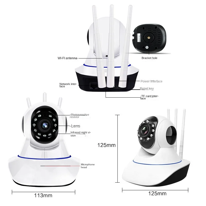 1080P HD Network Wifi Surveillance Camera Intelligent Human Tracking Mobile Phone Remote Care Shop модем 3g 4g digma mobile wifi dmw1969 usb wi fi firewall router внешний белый