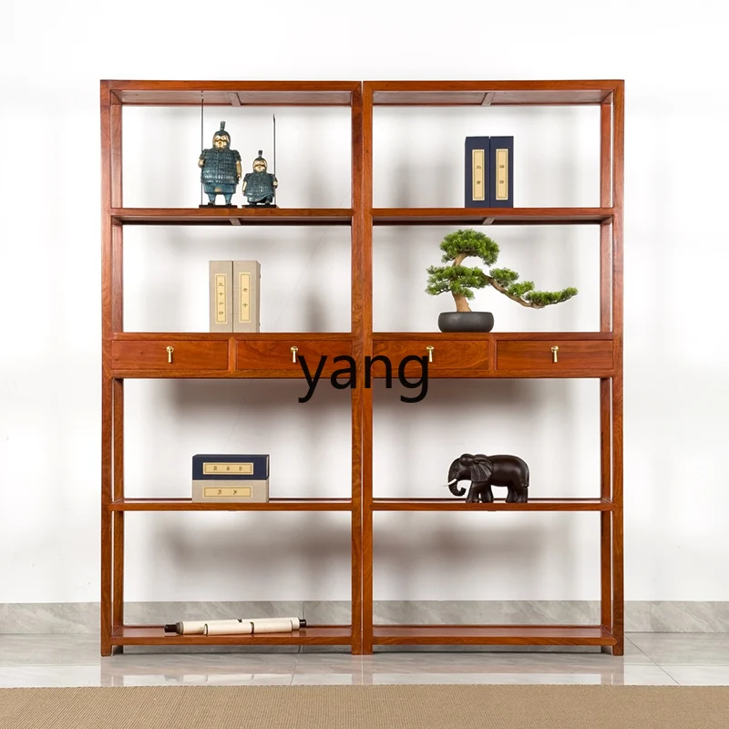 

LXL Rosewood Furniture Pterocarpus Erinaceus Poir. Bookshelf Solid Wood New Chinese Study Display Stand Rosewood