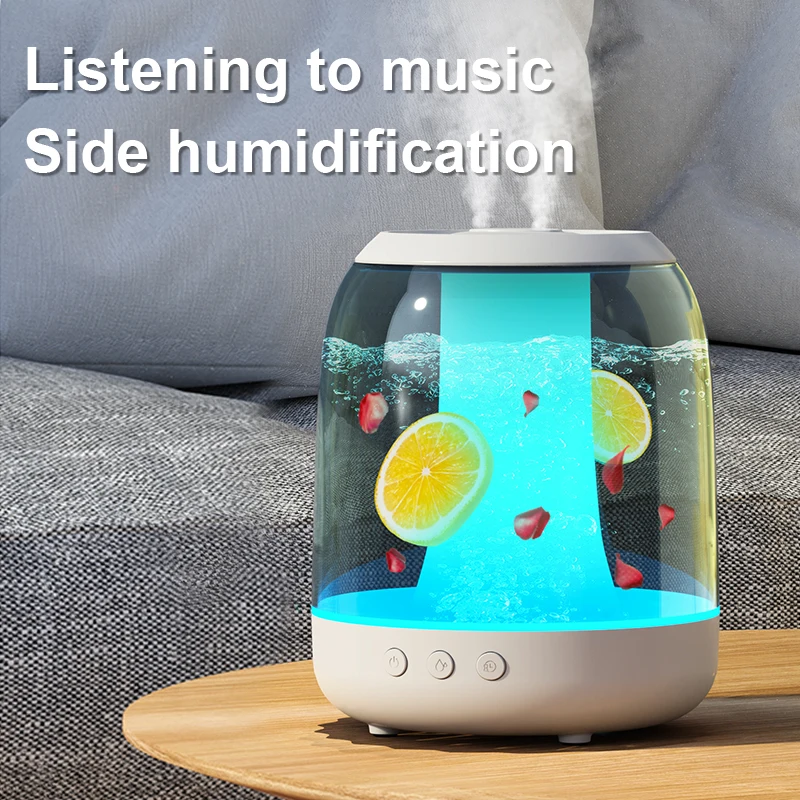 

Humidifier Bluetooth Speaker 2in1 With 3L Large Capacity Aromatherapy Essential Oil Spray Fashion Simple Household Humidifier