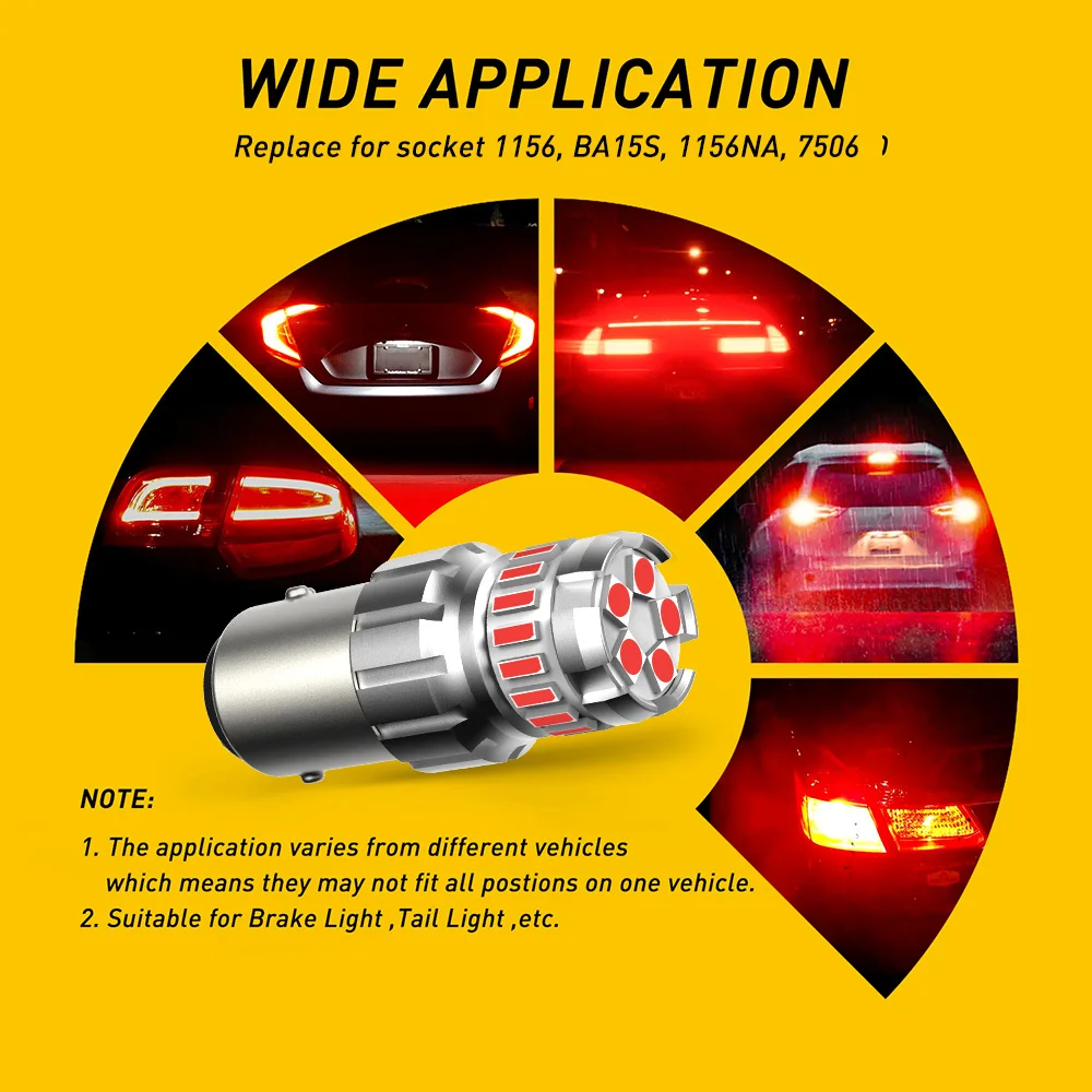 OXILAM ���� LED 1156 7506, �ſ� ���� �ڵ��� �극��ũ ����, ���� ������ ����, DRL 12V, BA15S, P21W, 1157, P21, 5W LED ����, 2 ��
