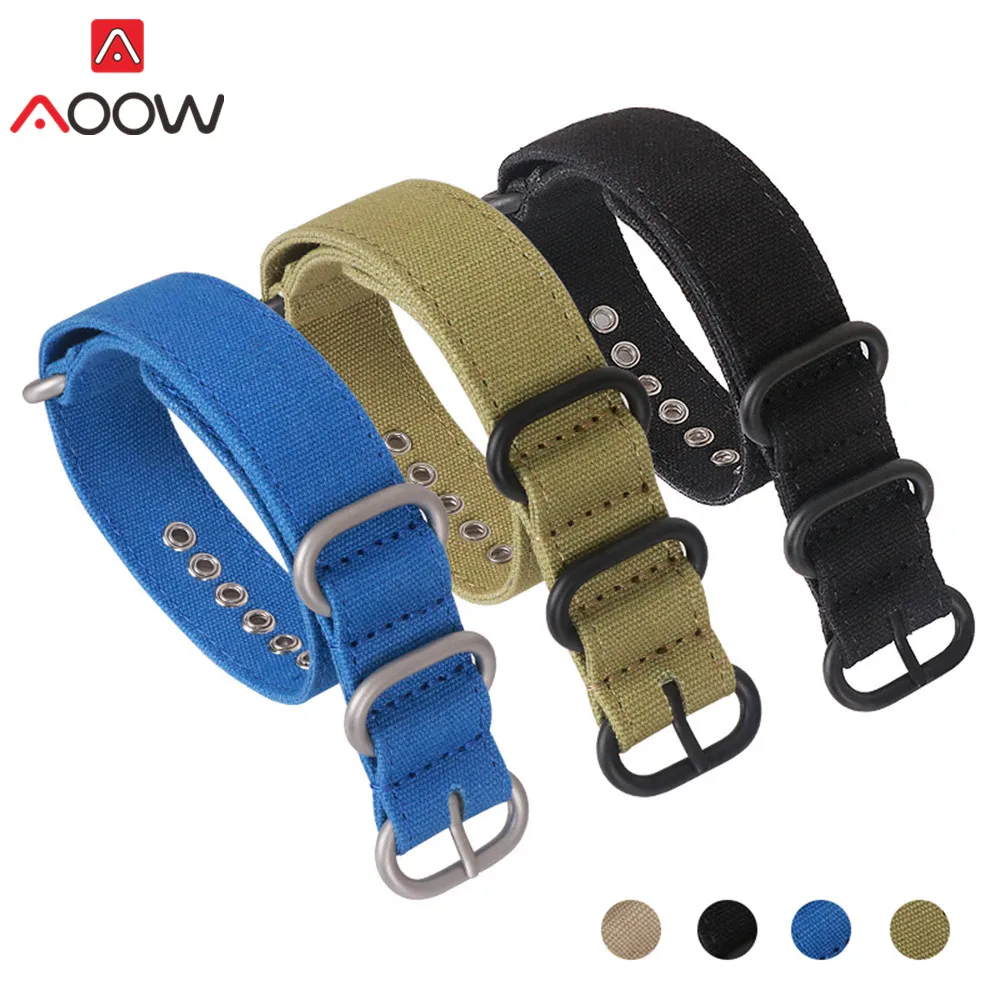 

Zulu Canvas Nylon Watchband 18mm 20mm 22mm 24mm 26mm Ring Buckle Men Sport Sweatproof Replacement Bracelet Watch Band Strap