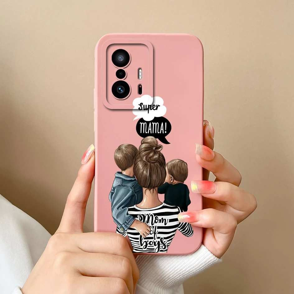 Fashion Design Matte Liquid Silicone Case with Screen Protector for Xiaomi 11T Pro - Sweet Girls Collection
