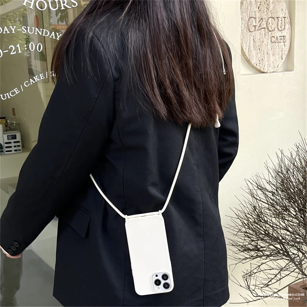 Adjustable Strap Cord Necklace Lanyard Phone Case with Rope Design