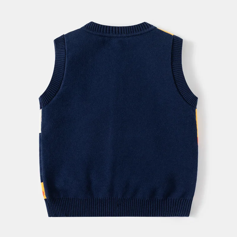 Kid Spring Autumn Boy Sweater Rocket Giraffe Cardigan Stitch Kid Clothing Sleeveless Buttons Baby Costume 2-6Y Children_voghion.com