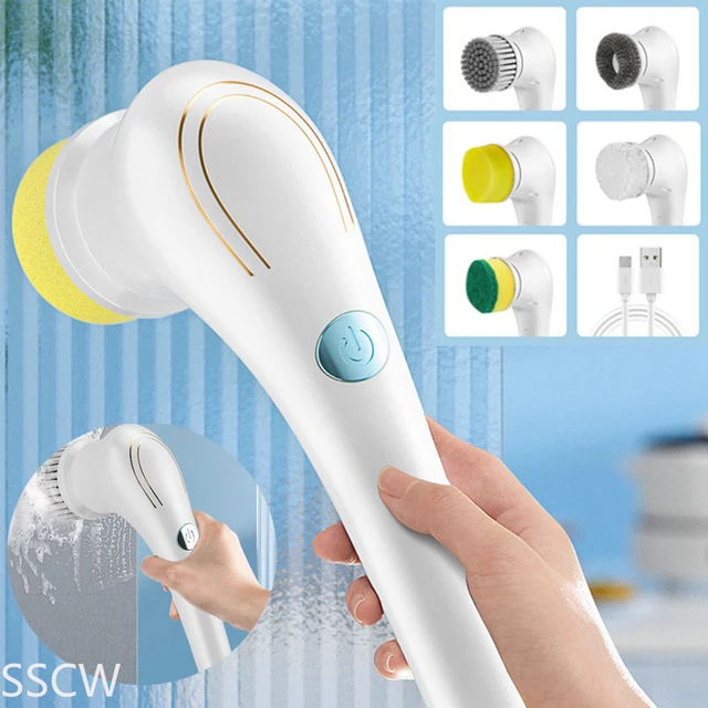 Cepillo limpia juntas cepillo limpieza hogar cepillo limpieza cepillo de limpieza  eléctrico 5 en 1 para baño herramienta de limpieza de cocina con carga USB  juego de limpieza de suelo de mano - AliExpress