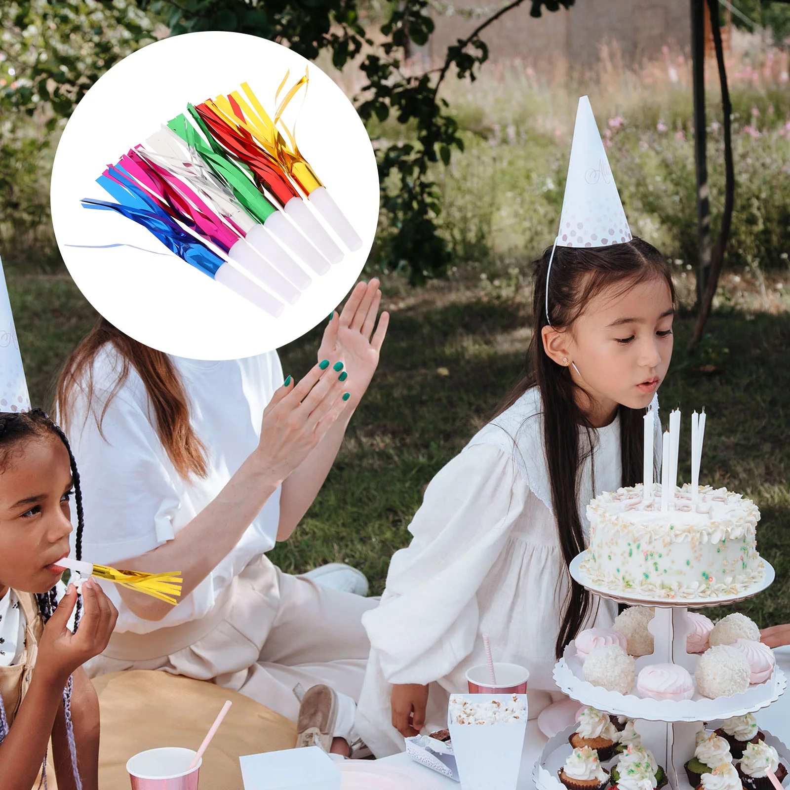 

24 PCS Blowouts Party Favors Toys Noisemaker Kids Whistle Bulk Whistles Hair Dryer