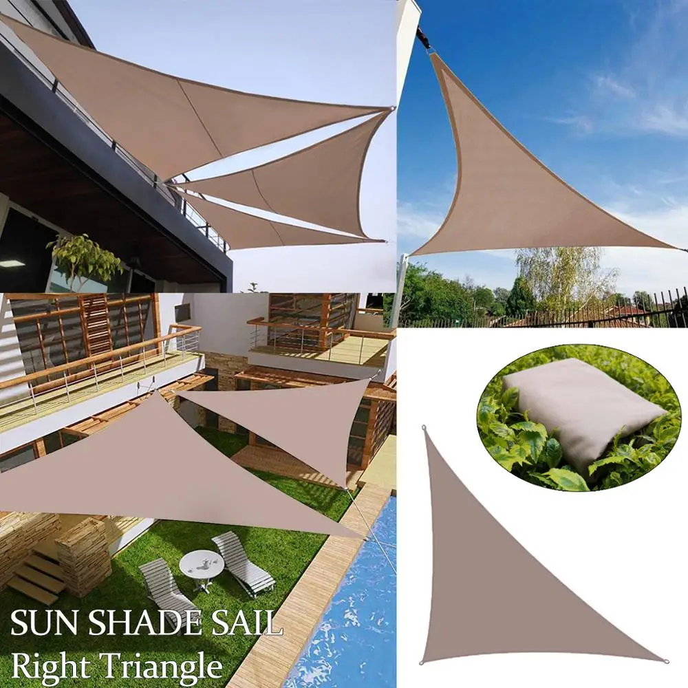 Outdoor Triangle Waterproof Sunscreen Shade Cloth Canopy Shade Sail UV Block 