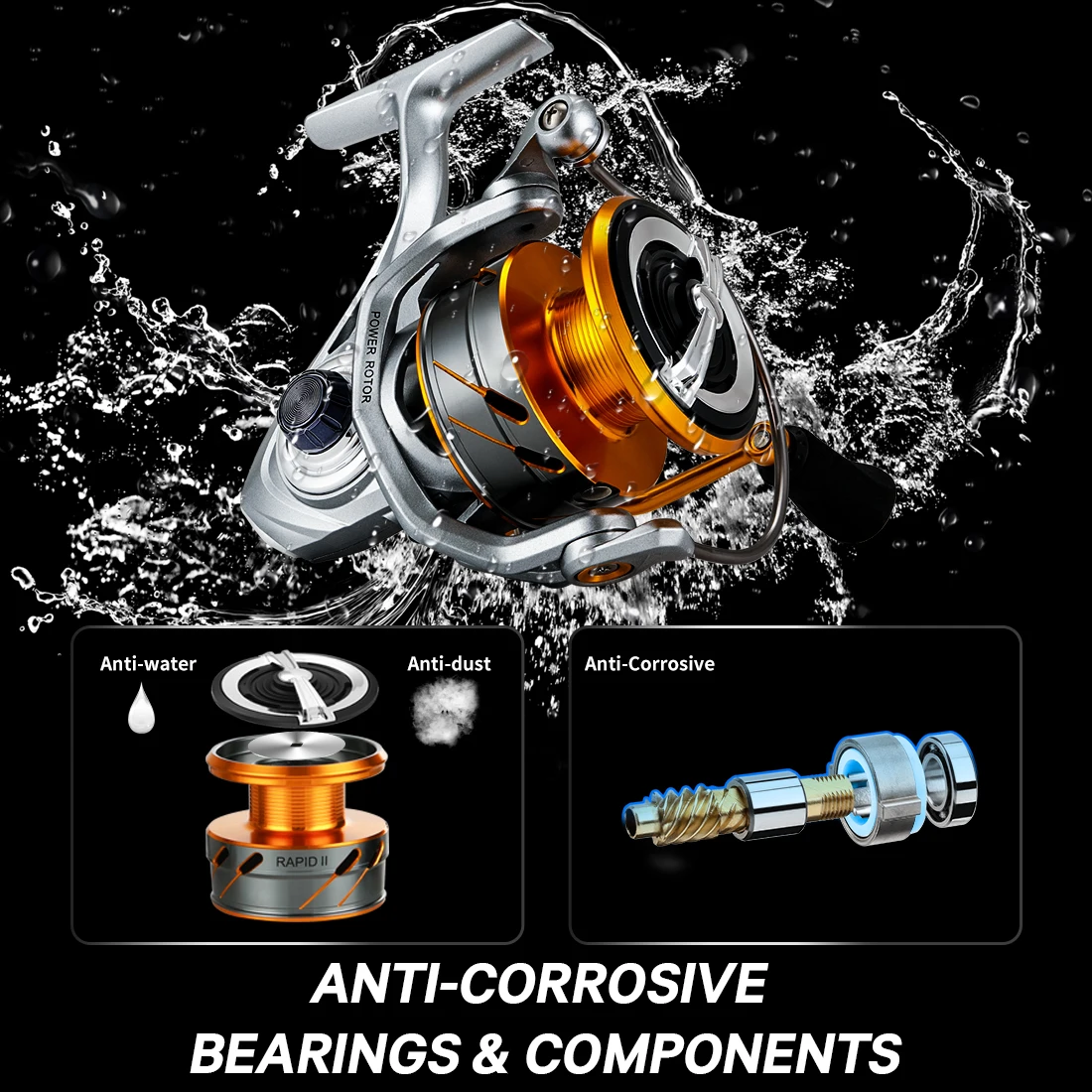 Spinning Fishing Reel SeaKnight RAPID II X Series 6.2:1 4.7:1 2000-6000 Anti-corrosive Carbon Fiber Drag System