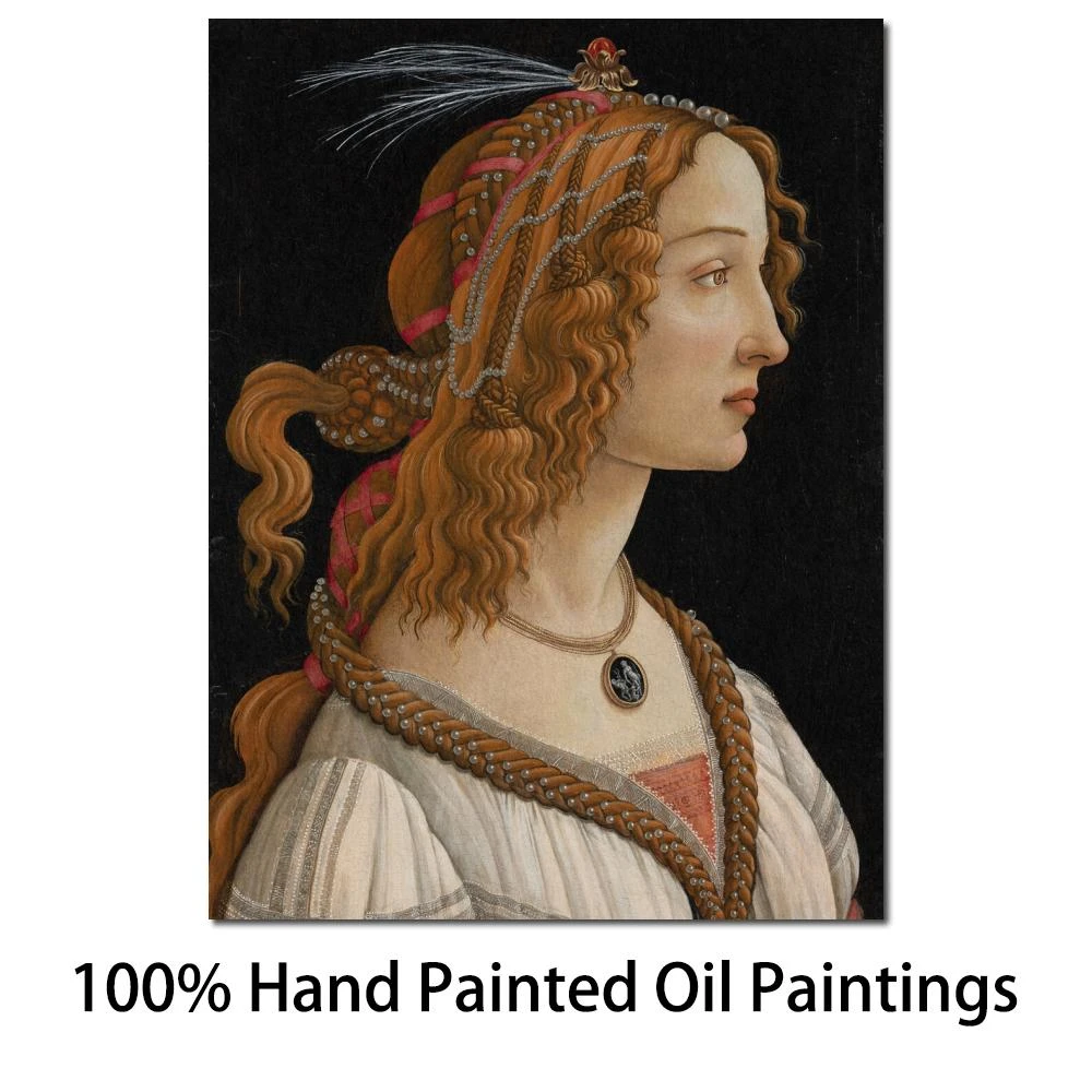Porträt von Simonetta Vespucci Ölgemälde Leinwand Kunst Hand Gemalt Sandro  Botticelli Klassische Frau Kunstwerk Hohe Qualität Decor| | - AliExpress