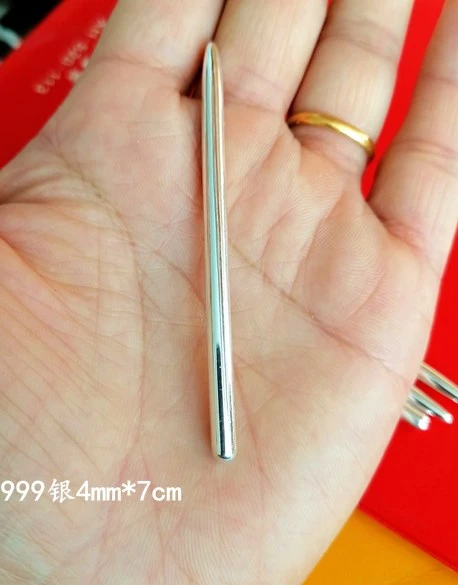 Silver Massage Stick Solid Pulling Tendons Acupuncture Tip 99.9% Silver Japanese Pressing Points