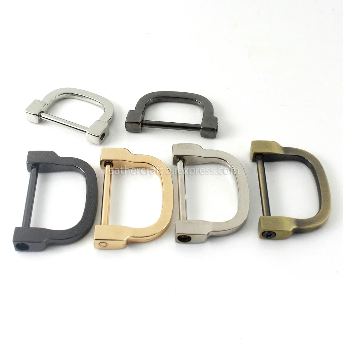 1PC 금속 D-링 걸쇠 버클 키 체인 링 후크 나사 핀 조인트 커넥터 가방 스트랩 걸쇠 Leathercraft 부품